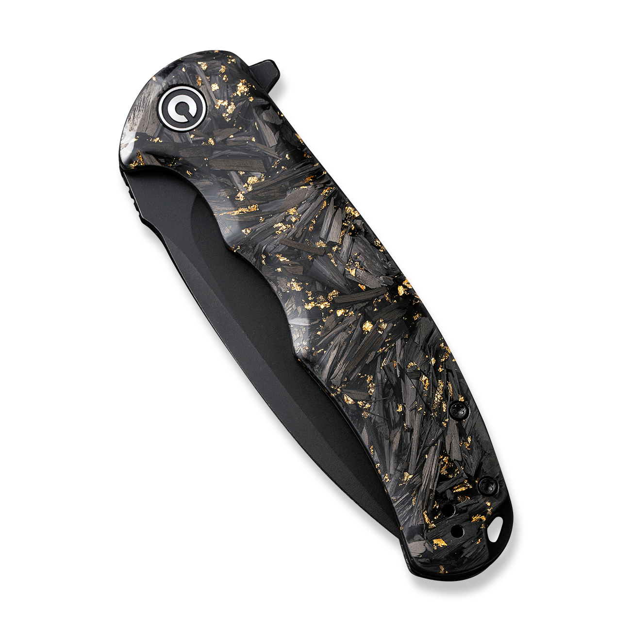 Knife.bg-Сгъваем нож Civivi Praxis Carbon Fiber & Gold Shred- C803J-6 Сгъваем нож Civivi Praxis Carbon Fiber & Gold Shred- C803J