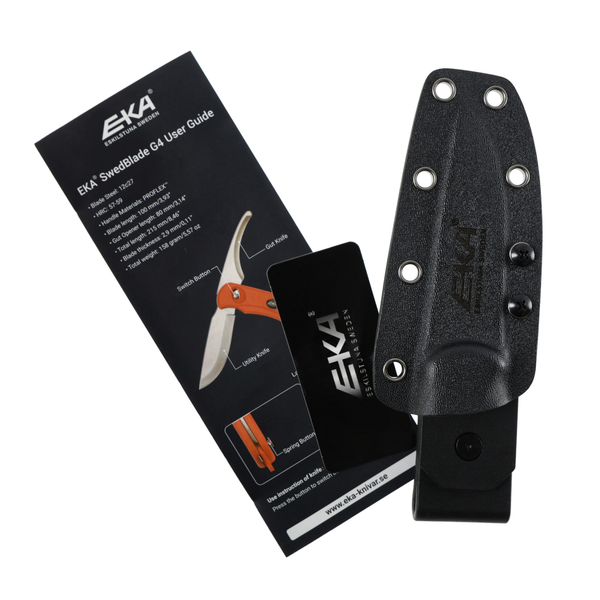 knife.bg-Шведски ловен сгъваем нож Eka SwedBlade G6 с двойно острие и Kydex кания - черен 11 Шведски ловен сгъваем нож Eka SwedBlade G6 с двойно острие и Kydex кания - черен