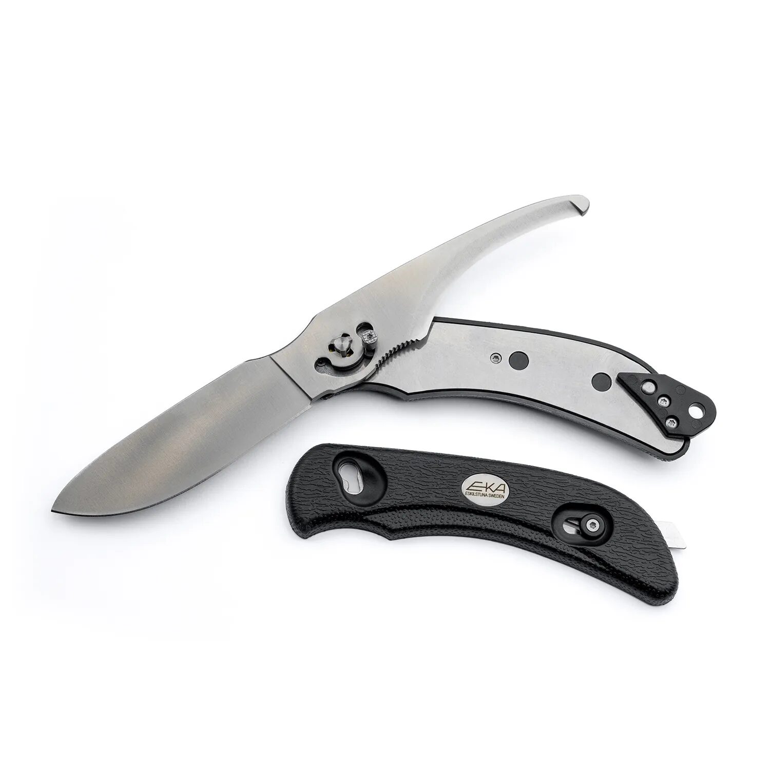 knife.bg-Шведски ловен сгъваем нож Eka SwedBlade G6 с двойно острие и Kydex кания - черен 2
