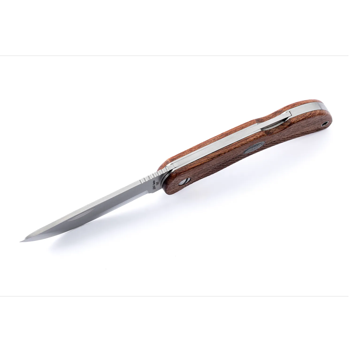 knife.bg-Шведски ловен сгъваем нож Eka Swede 10 с дървена дръжка и клаъф от кордура 5 джобен ловен нож