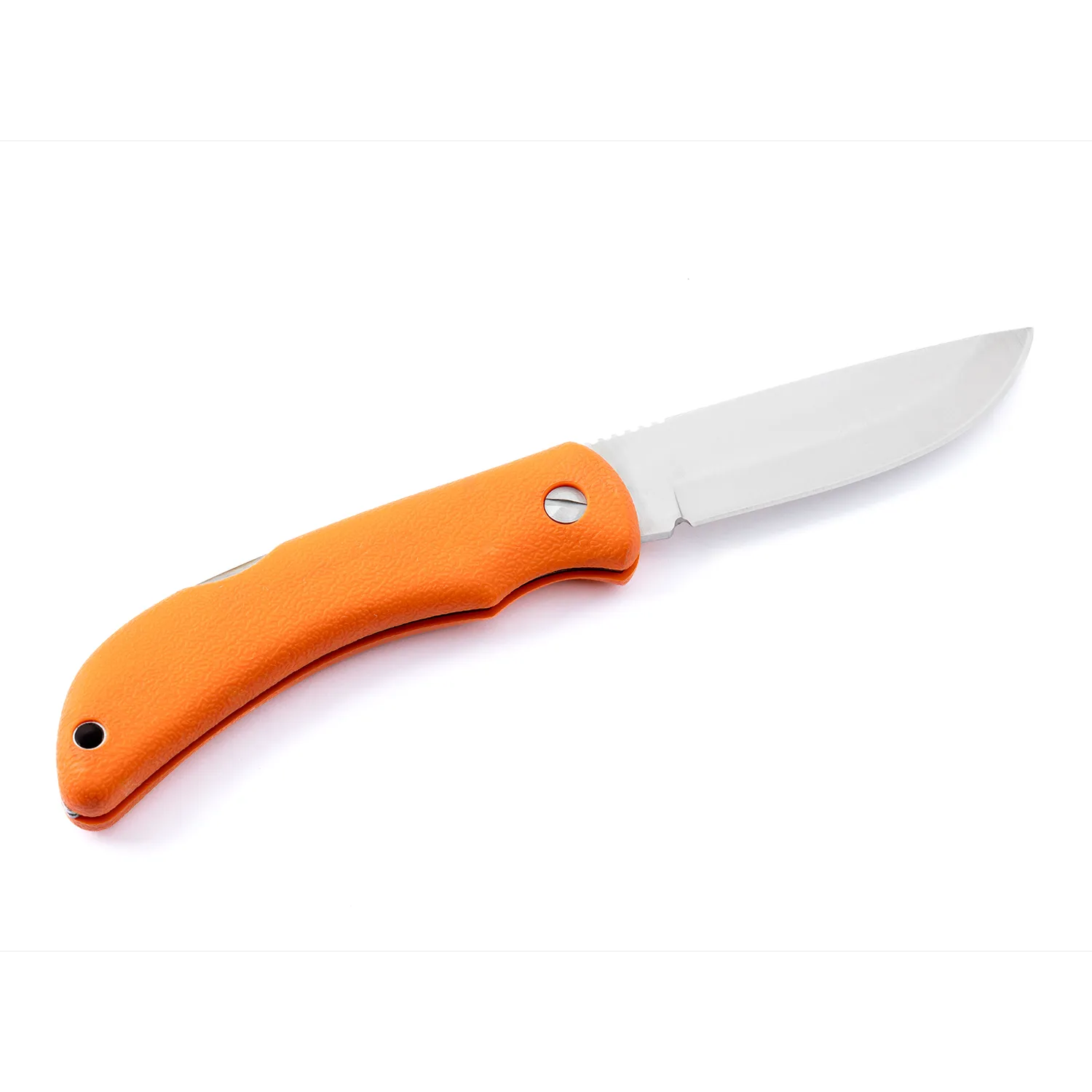 knife.bg-Шведски ловен сгъваем нож Eka Swede 10 с оранжева дръжка и кожен калъф 4 ловен сгъваем нож Eka Swede 10