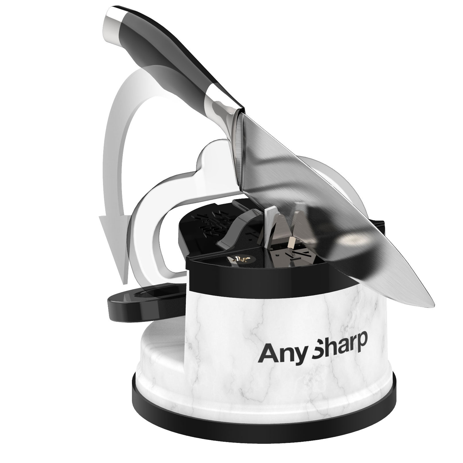 knife.bg-Точила за ножове AnySharp подходящо за кухненски ножове - бял мрамор 2