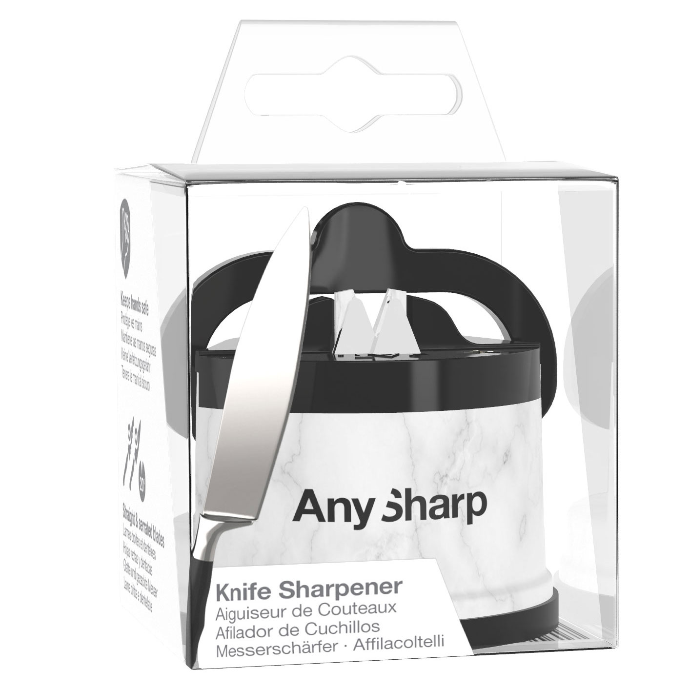knife.bg-Точила за ножове AnySharp подходящо за кухненски ножове - бял мрамор 4 универсално точило