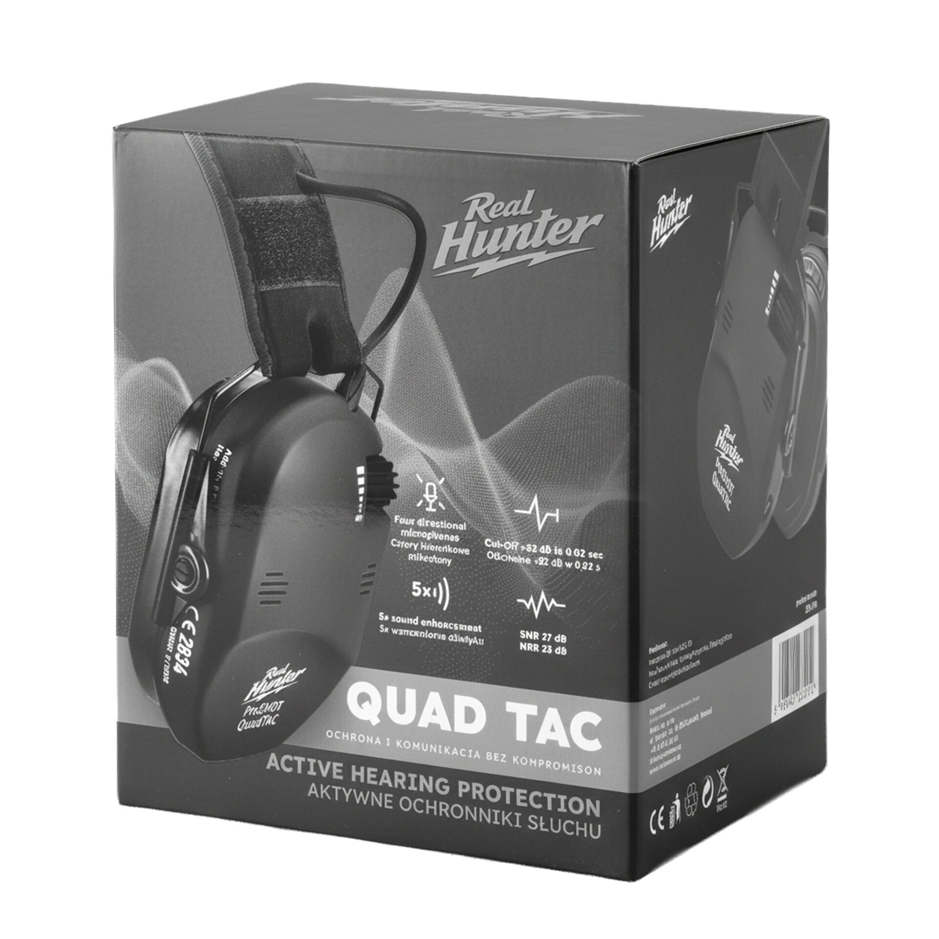 knife.bg-Активни антифони за стрелба и лов RealHunter Active ProSHOT QuadTAC - черни-7 активни антифони за стрелба Real Hunter