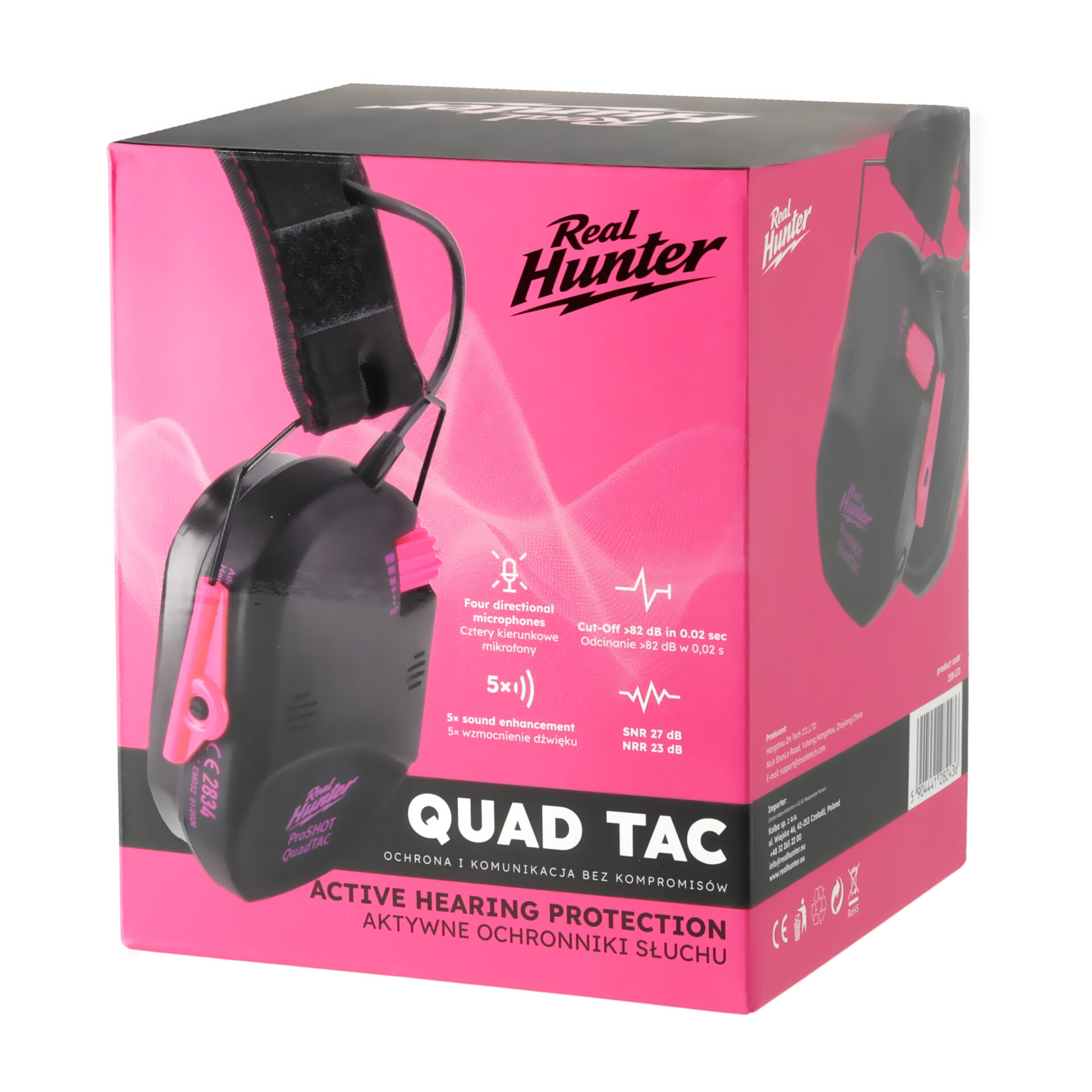 knife.bg-Активни антифони за стрелба и лов RealHunter Active ProSHOT QuadTAC - розови-9 активни антифони за стрелба real hunter розови