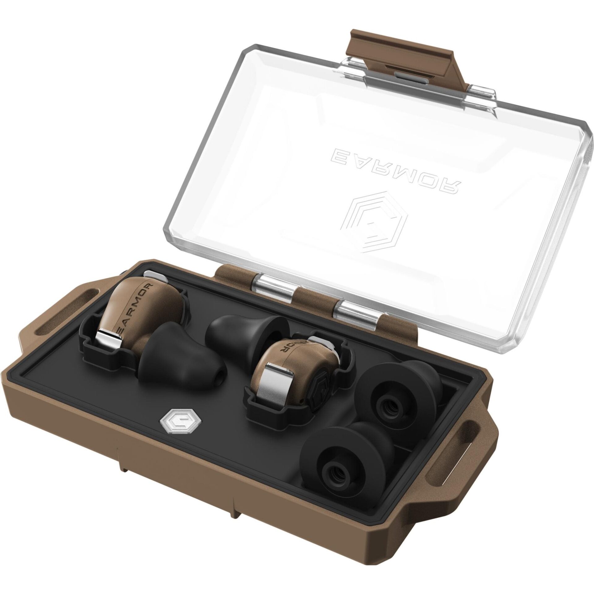 knife.bg-Активни електронни тапи за уши с Bluetooth и AI асистент Earmor M23T – Coyote 2 активни тапи за стрелба