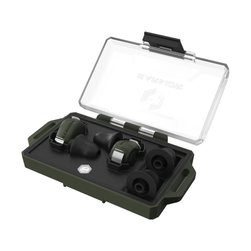 knife.bg-Активни електронни тапи за уши с Bluetooth и AI асистент Earmor M23T – Военно зелено 3 активни тапи за стрелба