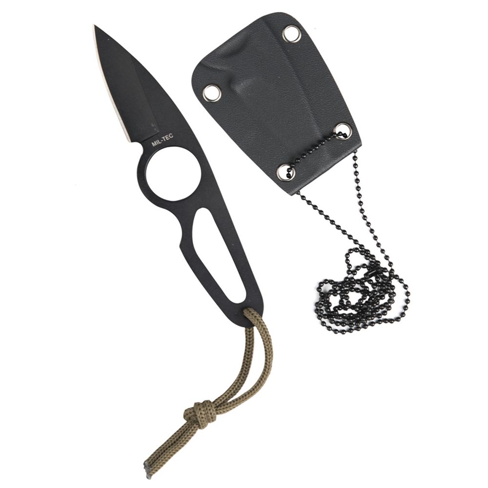 knife.bg-Mil-tec нож за врат с фиксирано острие и пластмасова кания и връзка - 18 см нож за врат