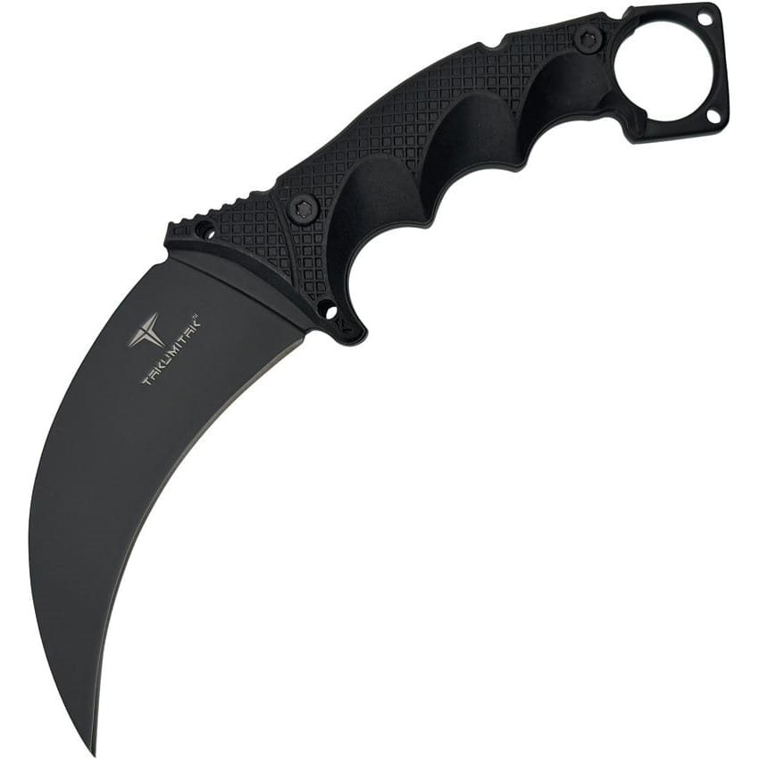 knife.bg-Нож карамбит MIDNIGHT Full Tang с MOLLE кания, черен- карамбит нож тактически с кания