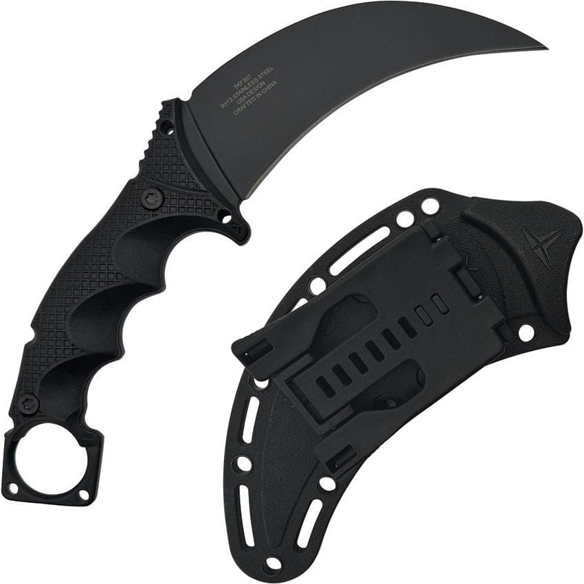 knife.bg-Нож карамбит MIDNIGHT Full Tang с MOLLE кания, черен-2 карамбит нож тактически с кания